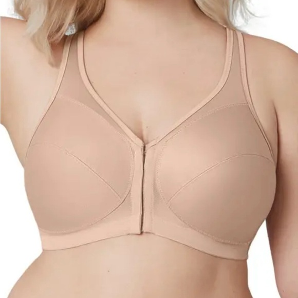 Glamorise Tan Full Coverage Bra Front Closure SZ 36C - Picture 2 of 7